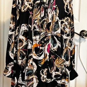 TUNIC, LONG SLEEVES, COLOUR: PEACOAT COMBO (Black, White, Pink, Brown), SIZE 4X,